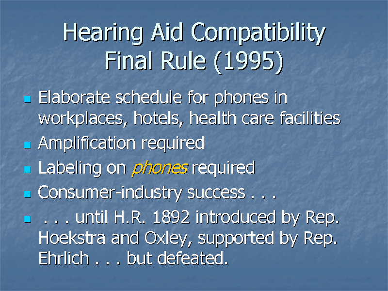 Hearing Aid Compatibility Final Rule (1995)